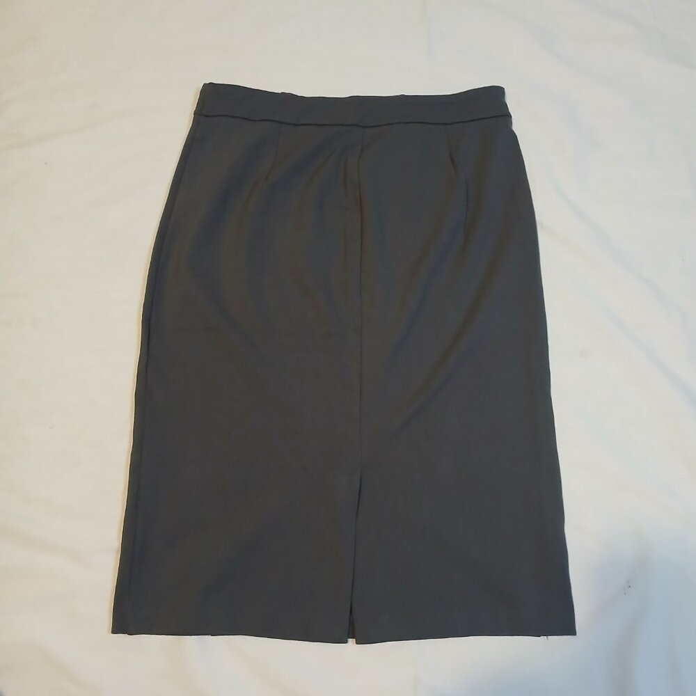 T Tahari Women's Medium Pencil Skirt Stretch‎ Charcoal Grey Tummy Control - Picture 5 of 9